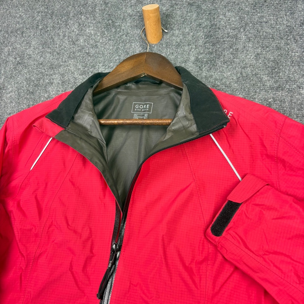Gore Bike Wear Jacket Women XL Red Gore-Tex Paclite Shell Cycling Rain Coat 0262